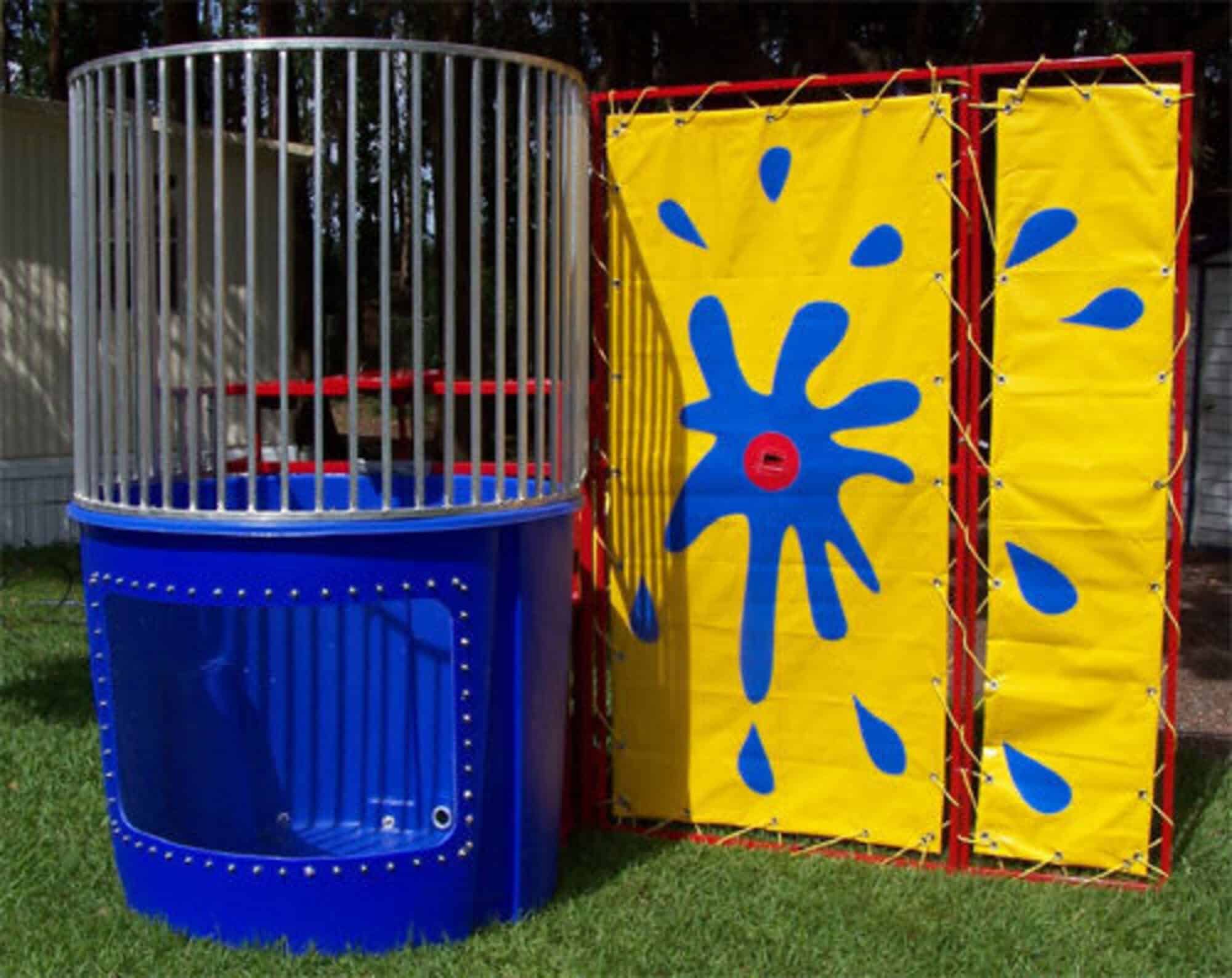 Party Kids America Carnival Game Colorful carnival game booth with a spinning wheel and splash design.